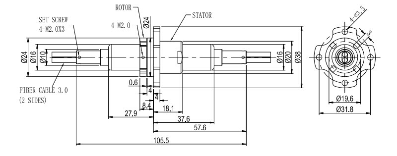 Two channel fiber optic rotary joint Two channel fiber optic rotary joint